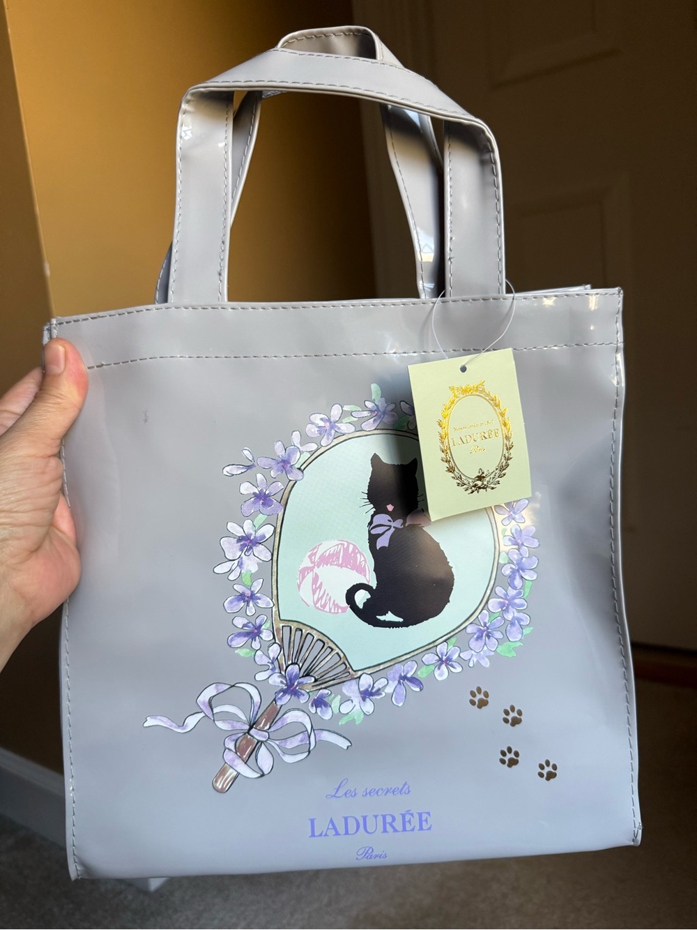 Les secrets LADURÉE Gray Cat Tote Bag